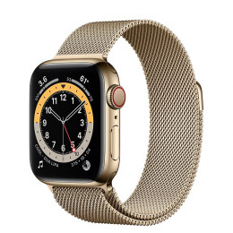 Apple Watch Series 6 (GPS+Cellular) Gold Stainless Steel Case with Milanese Loop