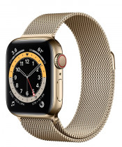 Apple Watch Series 6 (GPS+Cellular) Gold Stainless Steel Case with Milanese Loop