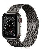 Apple Watch Series 6 (GPS+Cellular) Graphite Stainless Steel Case with Milanese Loop